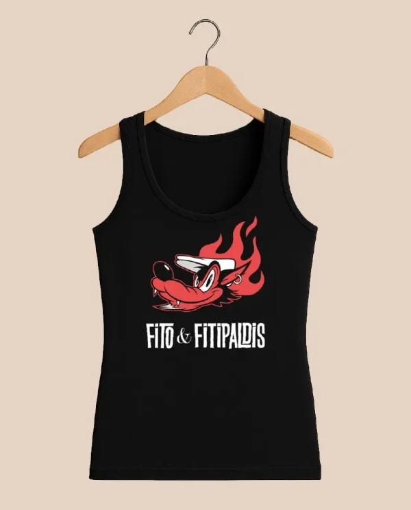 Fito&Fitipaldis - Camiseta Tirantes "Lobo" Chica - Negra