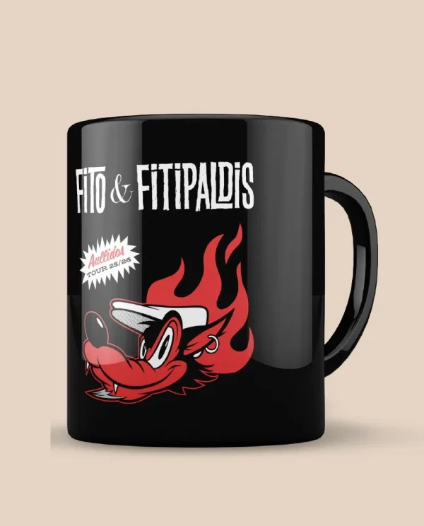 taza negra Fito y Fitipaldis modelo Lobo