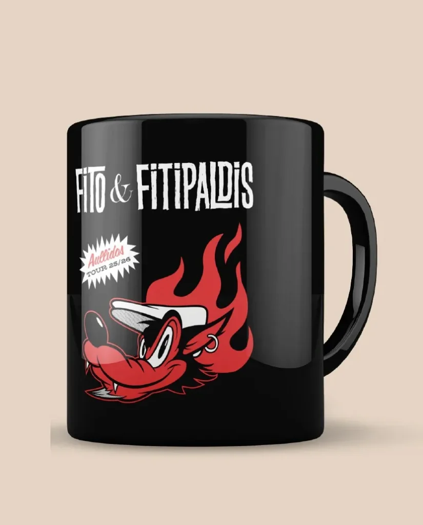 taza negra Fito y Fitipaldis modelo Lobo