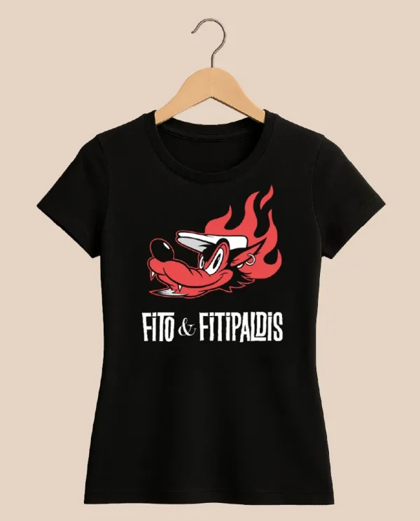 Fito&Fitipaldis - Camiseta "Lobo" Chica - Negra
