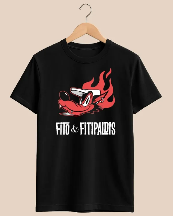 Fito&Fitipaldis - Camiseta "Lobo" Chico - Negra