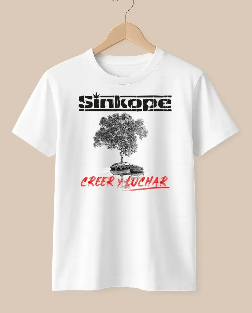 camiseta blanca sinkope portada creer y luchar