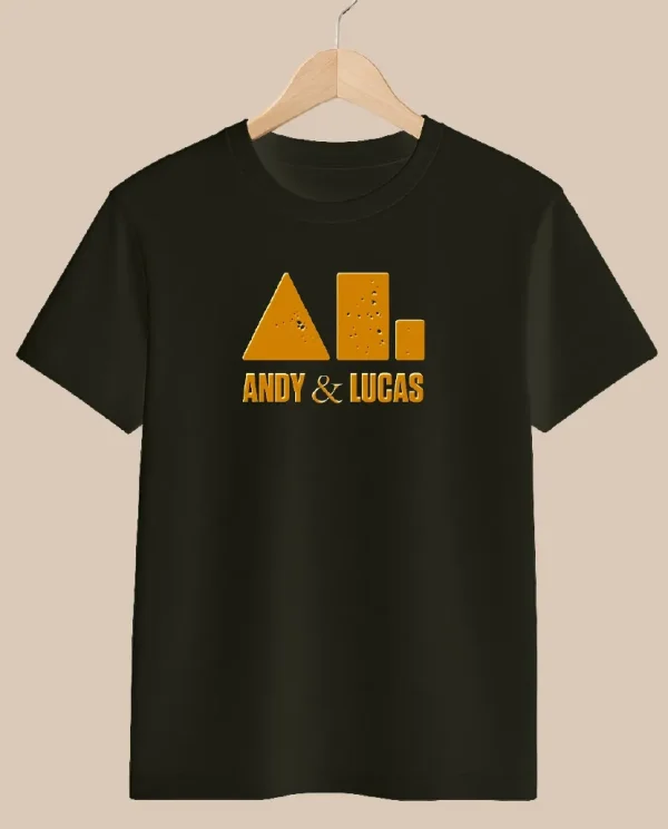 camiseta negra logo andy y lucas merchandising oficial