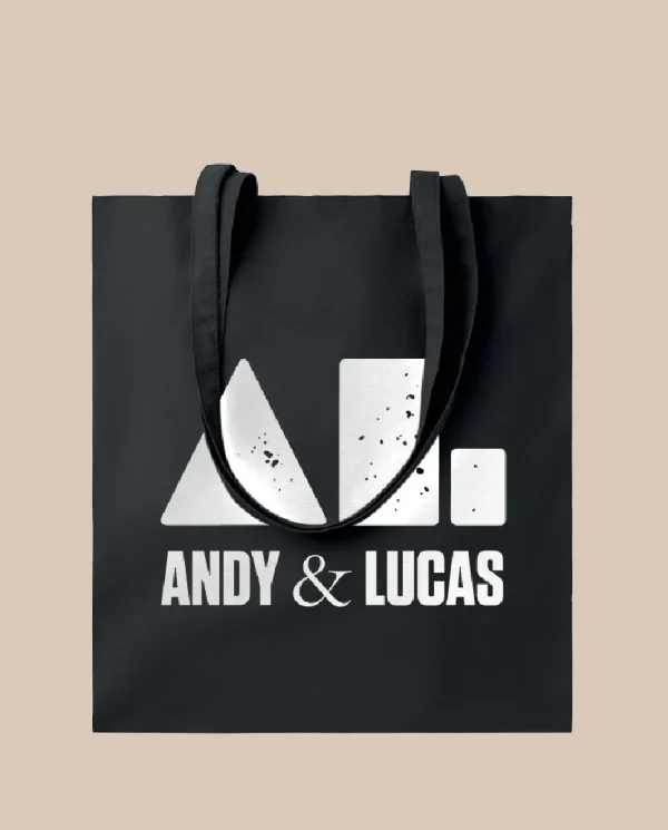 tote bag negra andy y lucas merchandising oficial