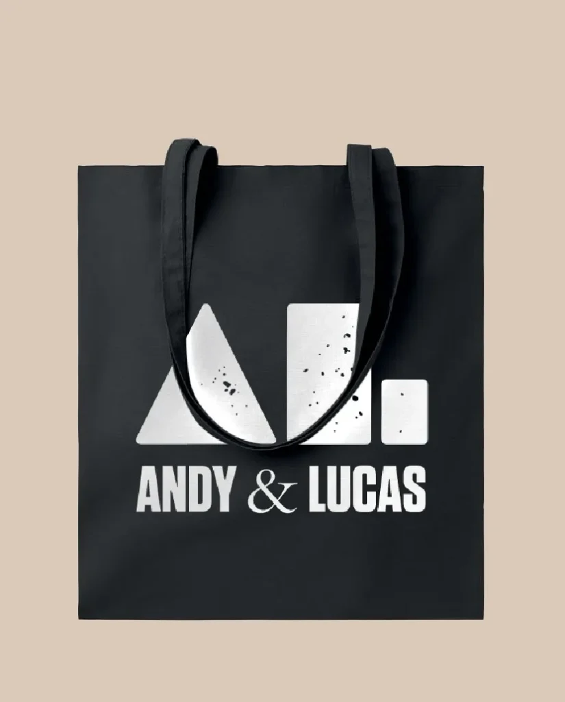 tote bag negra andy y lucas merchandising oficial