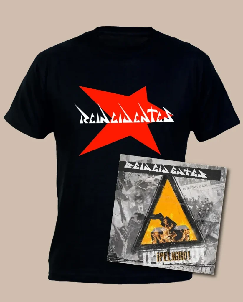 reincidentes merchandising oficial pack camiseta disco peligro vinilo