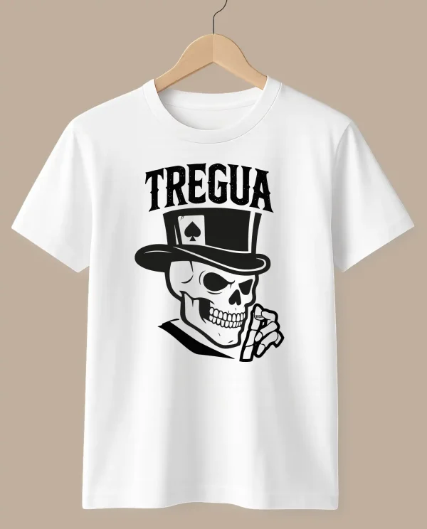 camiseta calavera blanca treguarock merchandising oficial