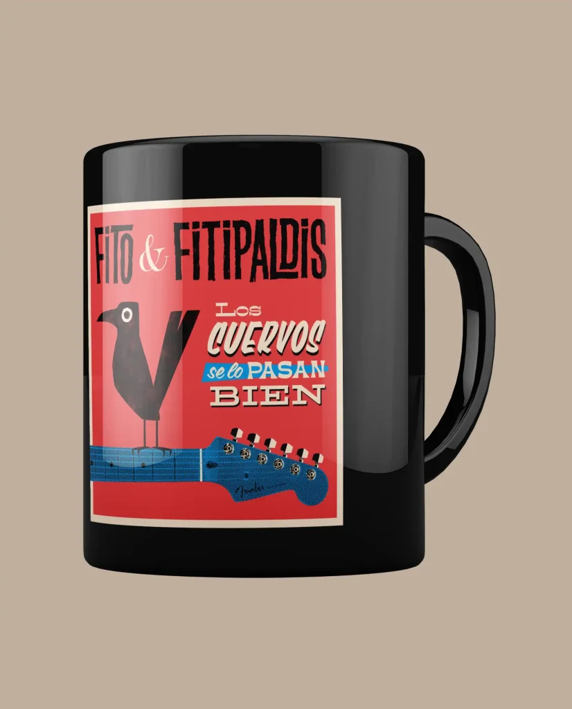 merchandising fito y fitipaldis taza negra modelo cuervo