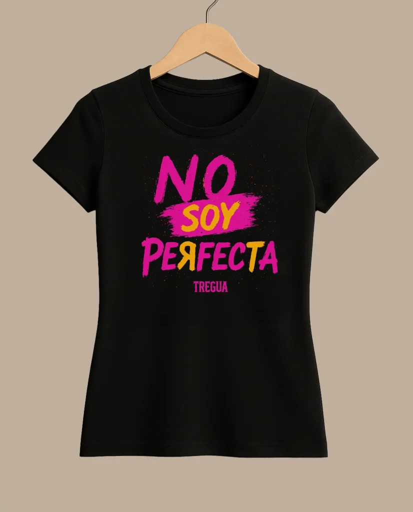 camiseta negra chica no soy perfecto treguarock merchandising oficial medicine music