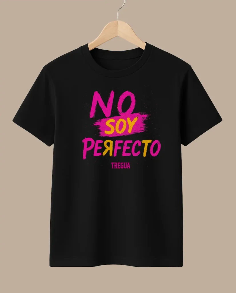 camiseta negra chico treguarock no soy perfecto merchandising oficial medicine music