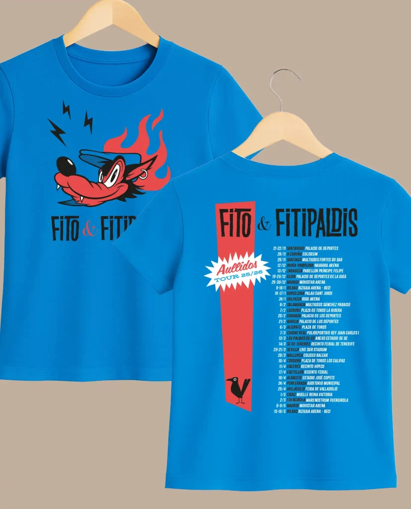 camiseta azul chica gira aullidos tour fito y fitipaldis medicine music merchandising oficial