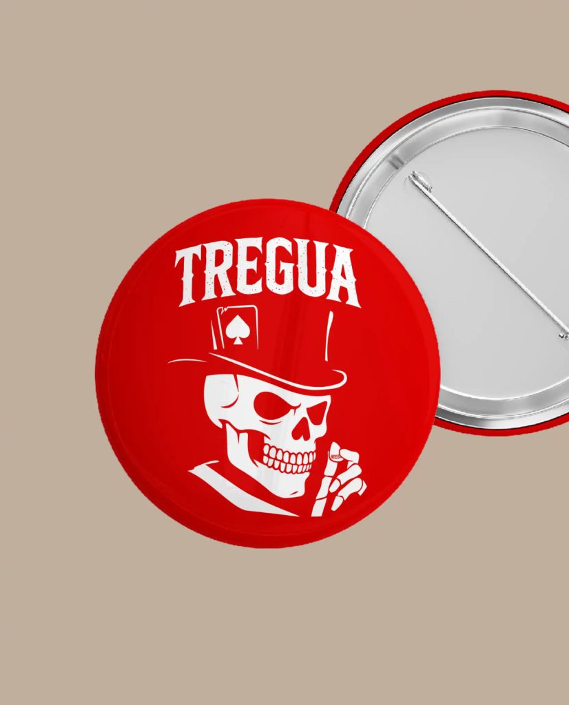 chapa roja tregua logo calavera treguarock merch oficial medicine music