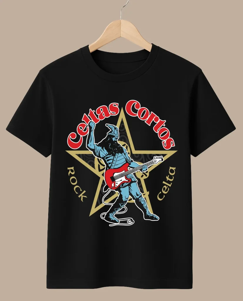 camiseta negra guerrero celtas cortos merchandising oficial medicine music